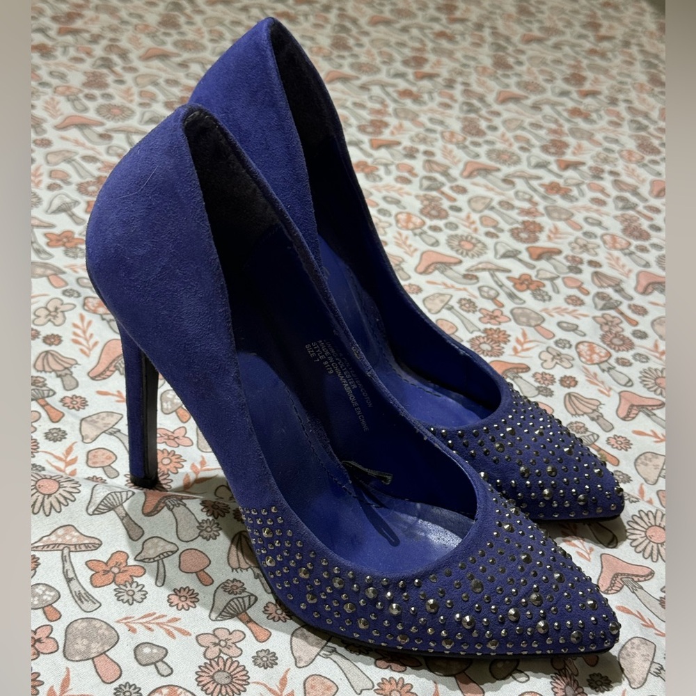 Club Couture Blue Studded Heels - Size 7